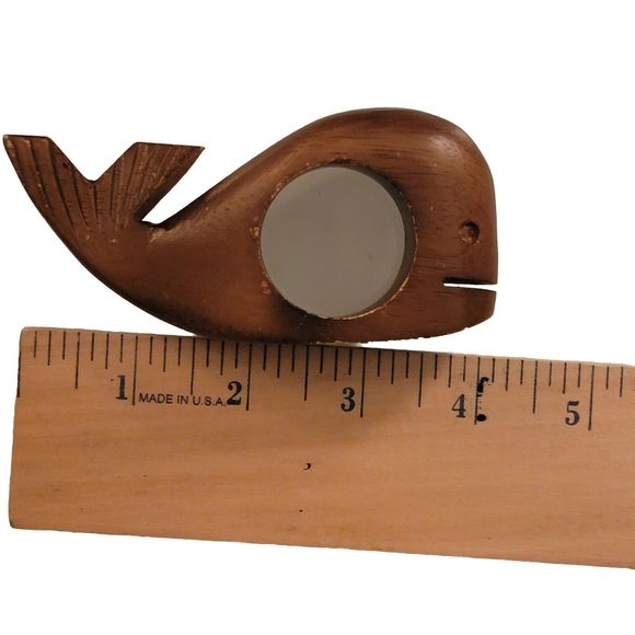 Vintage Hand Carved Wooden Sea Life Napkin Rings 4 Pieces Angel Fish Whale‎ - Picture 4 of 6